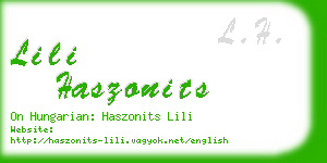 lili haszonits business card